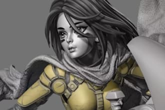 do custom 3d anime figure or collectible anime character model for 3d printing