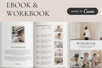 design canva ebook layout, pdf design, selfhelp ebook, wellness ebook worksheet