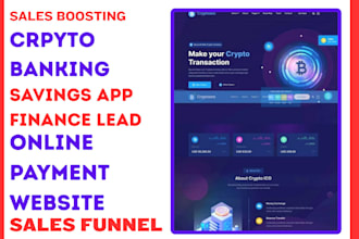 generate crypto banking, savings app, and online payment leads finance website
