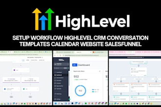 setup workflow highlevel crm conversation templates calendar website salesfunnel