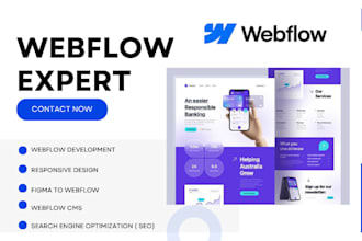 create responsive webflow design, development, animation, figma to webflow, cms