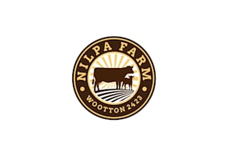 design cow farm agriculture cattle lawn care logo
