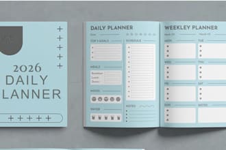 etsy digital planner hyperlinked planner digital journal canva workbook design