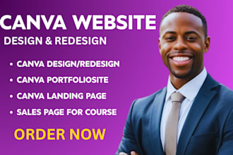 create a professional and attractive website layout in canva