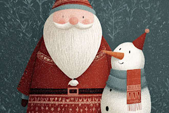 draw christmas illustrations and cards for you
