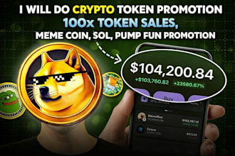 do crypto token promotion 100x token sales, meme coin, solana pump fun promotion