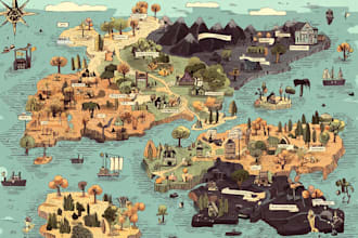 do fantasy map design vector map illustration city map