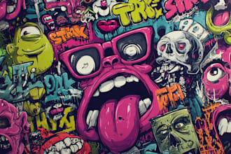 design logo and merch with graffiti style
