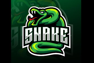 create wonderful and excellent green snake logo design