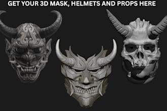 create 3d printable halloween mask, cosplay armor, helmets and props stl file