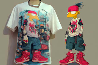 do amazing cartoon t shirt design for you