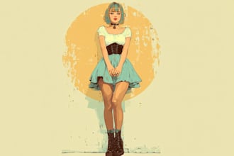 draw great vintage illustrations, retro comic art