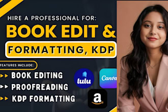 proofread, developmental edit, kdp format memoir nonfiction, fiction book editor