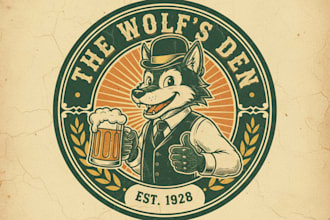 design vintage  retro mascot and  timeless character logo