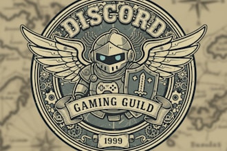 design vintage discord gaming logo