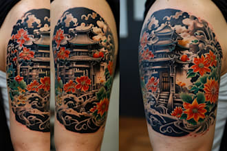 design a tattoo design in japanese style