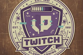design vintage twitch gaming logo