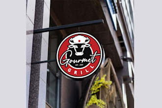 design unique gourmet grill logo