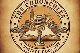 design vintage podcast logo