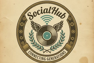 design vintage social media logo