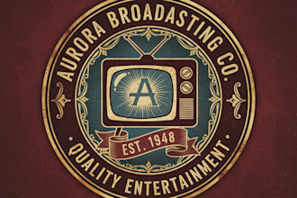 design vintage TV company logo