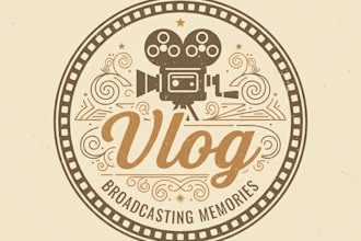 design vintage vlog logo