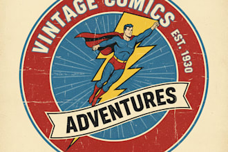 design vintage comics logo