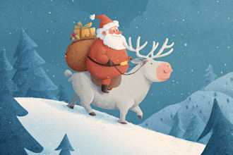 create personalized christmas illustration for gifts
