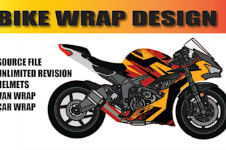 create bike wrap design, street bike wrap, sport bike wrap and helmet