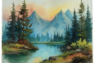 draw a watercolor landscape illustration