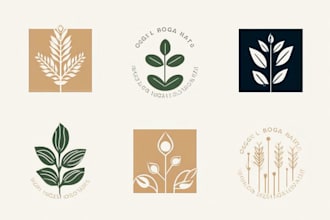 design boho chic botanical logo