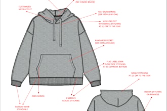 provide fashion apparel tech pack ready for factory
