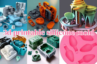 do custom 3d mold design, resin silicone casting plastic injection mold 3d cad