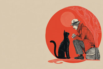 draw a unique illustration in a vintage style