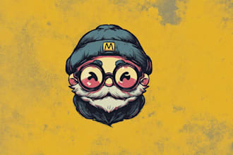 do awesome chibi mascot logo vintage style