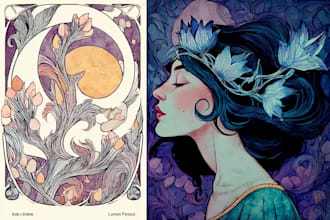 make art nouveau neo traditional vintage portrait