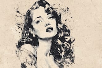 draw old retro distressed comic illustration