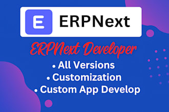 do customization,development and api integration for erpnext and frappe