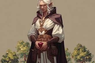 create a full color dnd character illustration