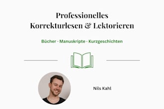 proofread and edit your german book, manuscript and short story