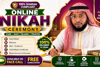 be your certified online nikah imam for islamic wedding