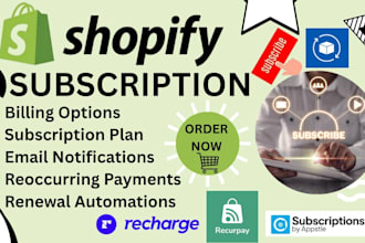 setup shopify subscription appstle seal recharge recurpay joy paywhirl casa easy