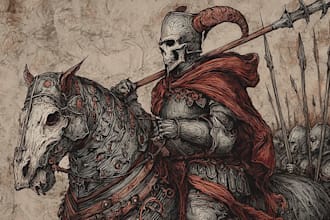 do dark medieval art illustration for you