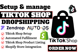 setup zendrop or autods tiktok shop dropshipping store and product listing