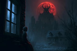 create dark art, horror or skull artworks illustration