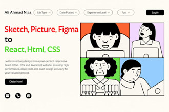 convert figma to html css, psd to html, figma to react and responsive website