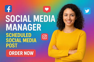 social media manager scheduled social media post