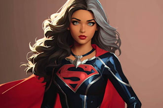 create an epic superhero character art in comic or realistic
