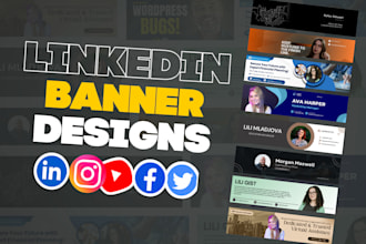design redesign linkedin banner, cover, header and posts