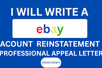 write a professional appeal letter for ebay account reinstatement